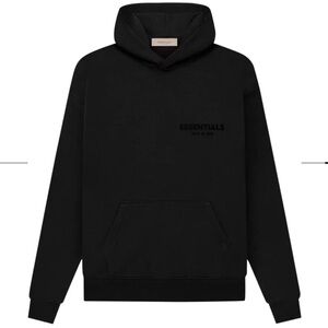 Fear of God Essentials Pullover Hoodie 'Stretch Limo' SS22 BLACK